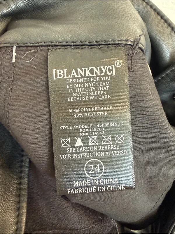 NWT BlankNYC Lonestar Black Faux Leather Shorts 24 - Image 7