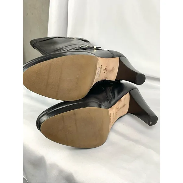 Cole Haan 'Air Cara' Boots High Heel Leather Tall Knee High Black Boot Sz 8.5 - Image 10