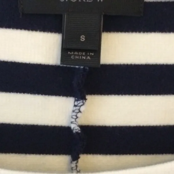 J. Crew Blue & White Stripe 3/4 Sleeve Nautical T-Shirt Jersey Dress‎ - Image 3