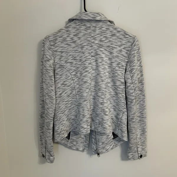 Cabi Neo Moto Sweater Jacket Light Heathered Gray Zip Up Style 5102 Size‎ XS - Image 6