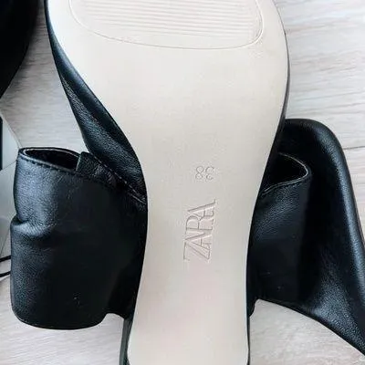 Zara Leather Bow Heels - Image 6