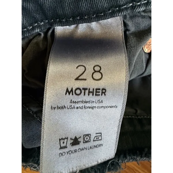 MOTHER The Double Fray Charmer Skinny Jeans Faded Black Distressed Size 28‎ - Image 5