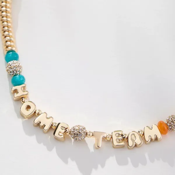 By Anthropologie Beaded‎ Bubble-Letter Necklace - Home Team - NWT - Image 2