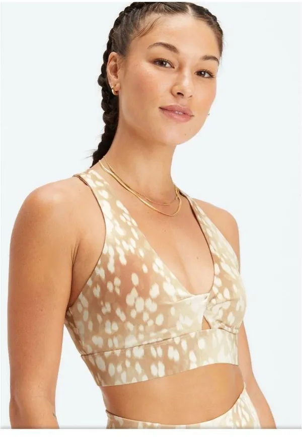 Oasis Fabletics Twist Sports Bra Spotted Doe - Image 3