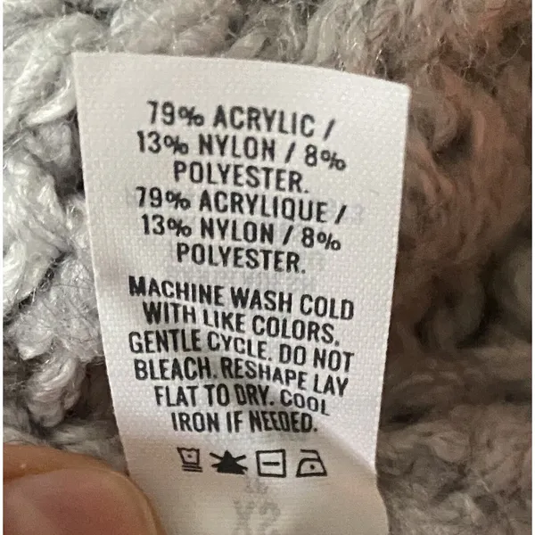 Aerie Snowday Oversized Chunky Cable Knit Sweater Gray Crew Neck NWOT XS - Image 9