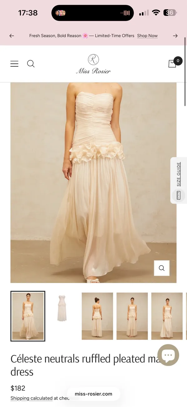 Miss Rosier Cream Dress Tan Size M - Image 2