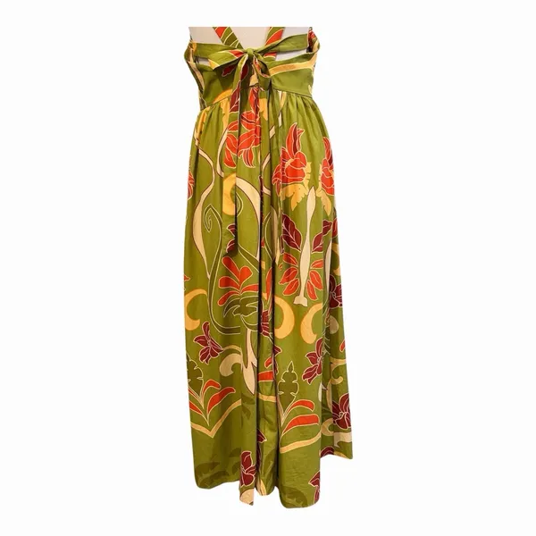 ZARA Size-M Womens‎ Midi Dress Tropical Green Bohemian - Image 7