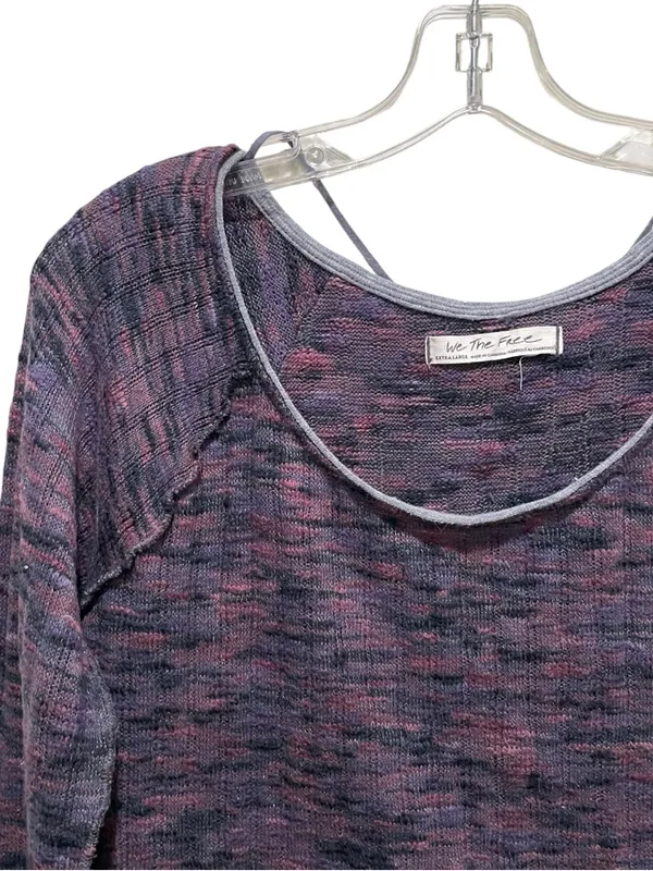 We The Free Spaced Out Long Sleeve Top Purple Blue Contrast Cuff Women Size XL - Image 6