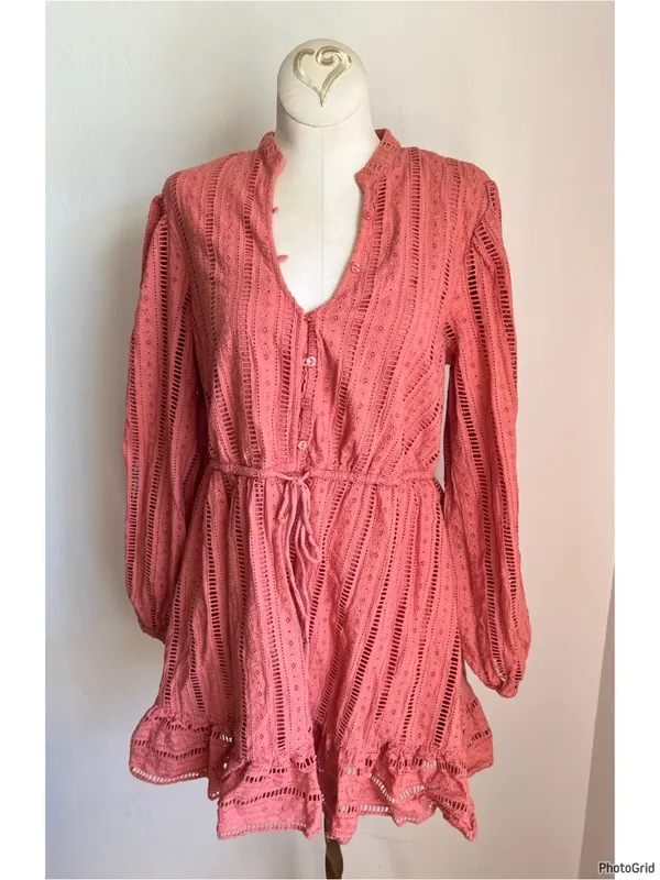 Anthropologie Forever That Girl Long Sleeve Eyelet Dress - Image 2