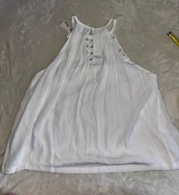 Wishlist Boho Crochet White Flowy Whimsical Tank Top Size Medium NWT - Image 5