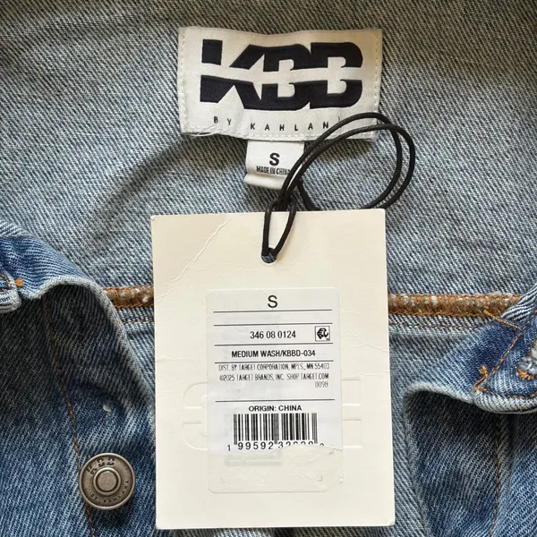 KBB by Kahlana Blue Denim Long Sleeve Wrap Mini Dress Small New with tags - Image 8