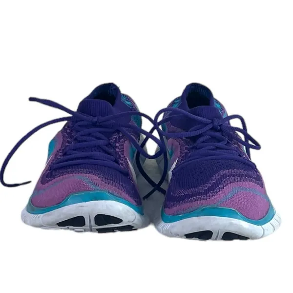 Nike Free Women’s Sneakers Running Teal Purple Pink Stretch Fabric Size 7.5 - Image 2