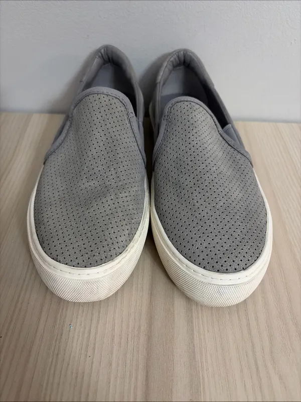 UGG Grey Perforated Slip-On Sneakers with White Platform - Image 2
