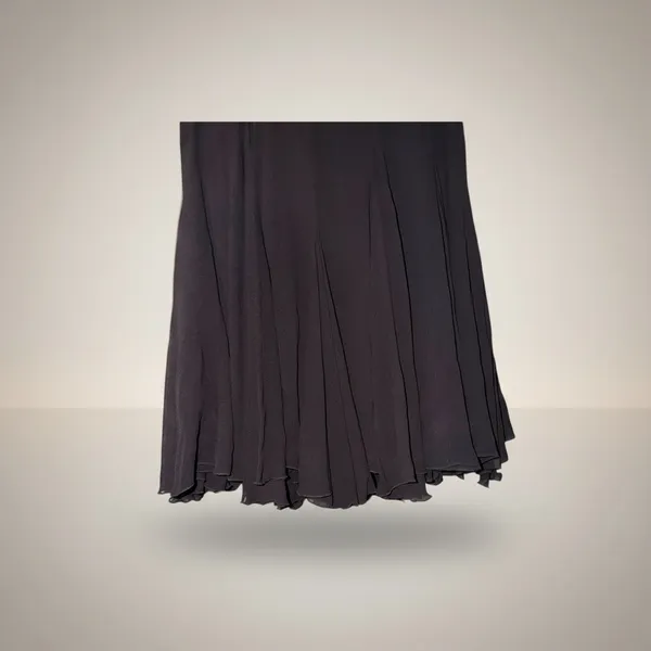 Alberto Makali Black Silk Flowy Midi Skirt Size 4 - Image 3
