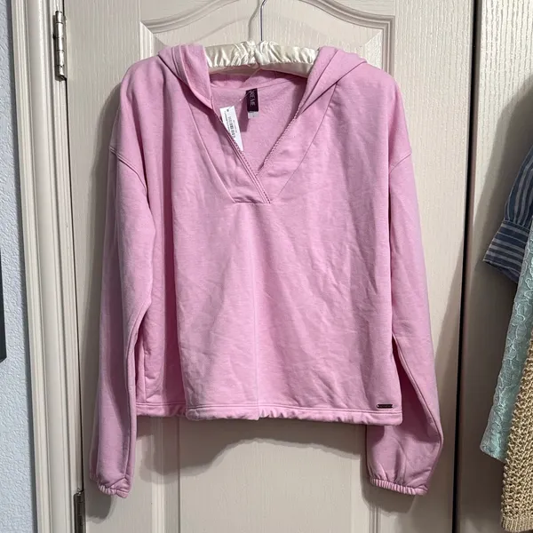 Adore Me Pink Fleece‎ Pullover Hoodie Sweatshirt Cozycore Loungewear Coquette - Image 2