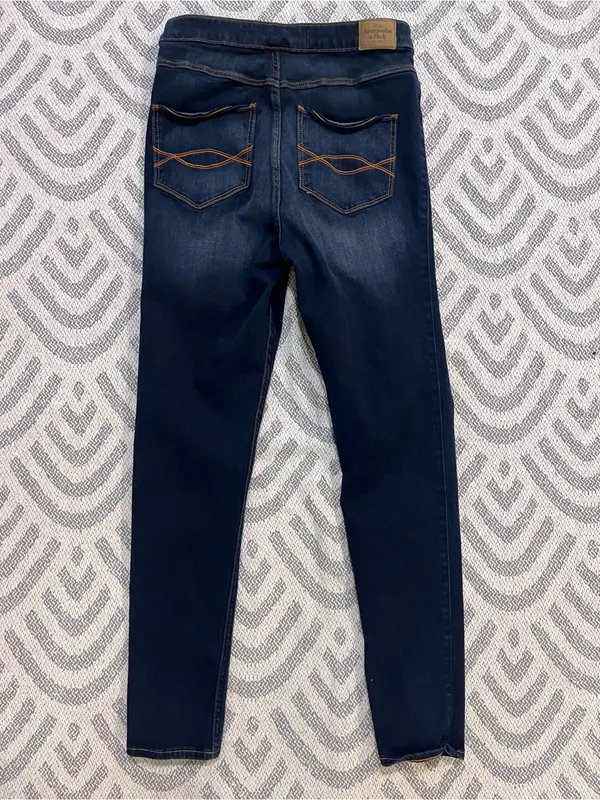 ABERCROMBIE & FITCH Women’s High Rise Dark Wash Blue Denim Skinny Jeans 10 - Image 4