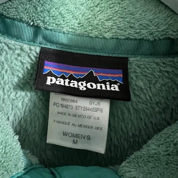 Patagonia Women's Medium Re-Tool Snap-T Pullover Aqua Stone Beryl Green X-Dye - Image 8