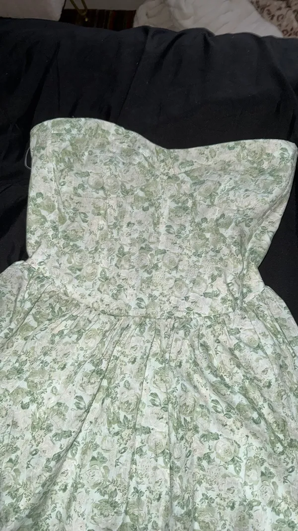 Green floral maxi dress - Image 2