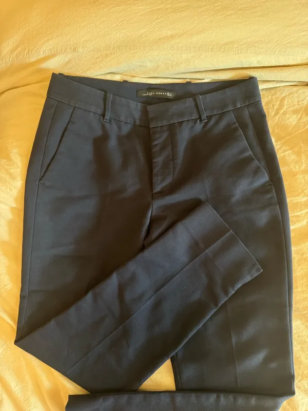 Zara navy blue ankle dress pants - Image 3