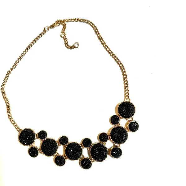 Black and gold tone statement necklace - Image 6
