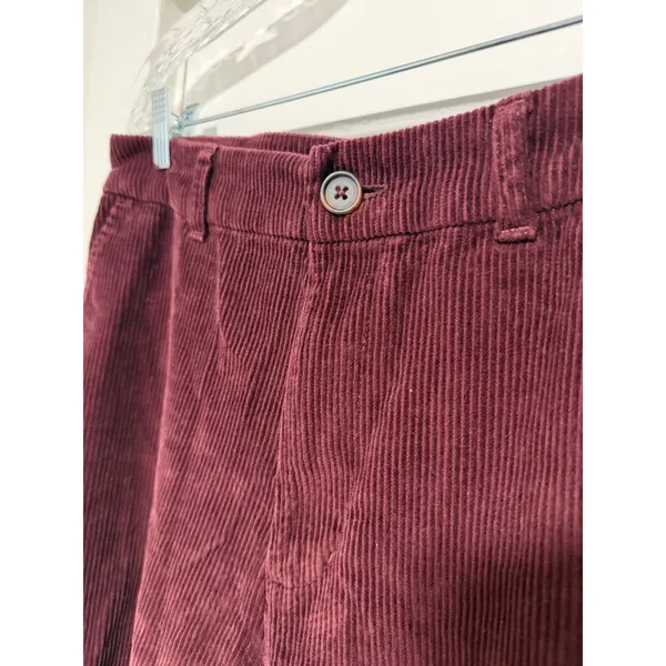 Old Navy Women Burgundy Corduroy High Waisted Wide Leg Pants Maroon Pants 10 - Image 9
