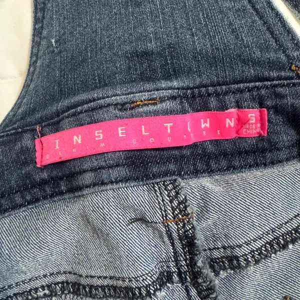 Tinseltown Denim Shortalls Women's Frayed Hem Blue Overalls Size S - Image 5