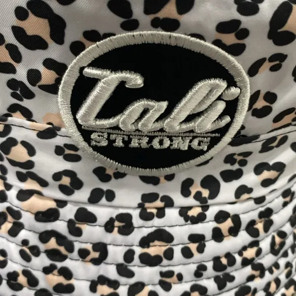 CALI STRONG Reversible Bucket Hat Leopard Print NEW Black - Image 7