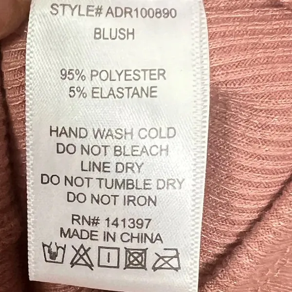 ASTR The Label Blush Ribbed Long Sleeve Bodycon Dress Knee Length Size M - Image 12