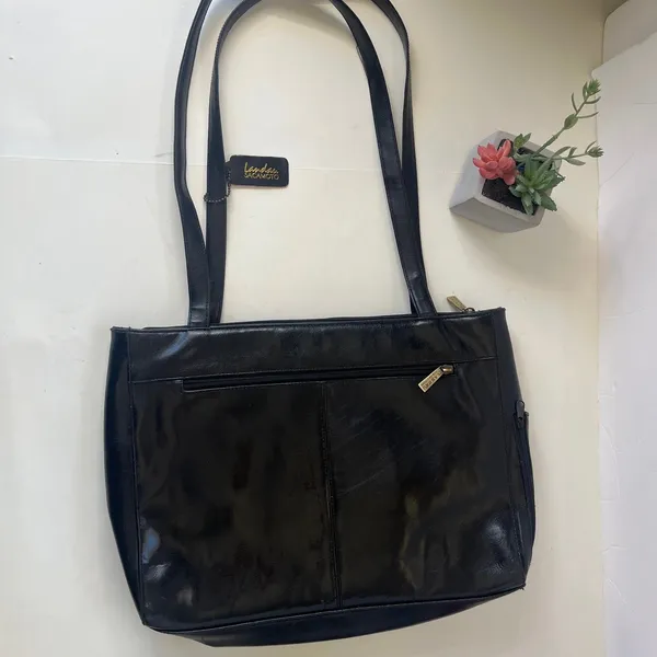 Landau Sacamoto Vegan Leather Work Tote Bag Black Briefcase Career Tote Japan - Image 4