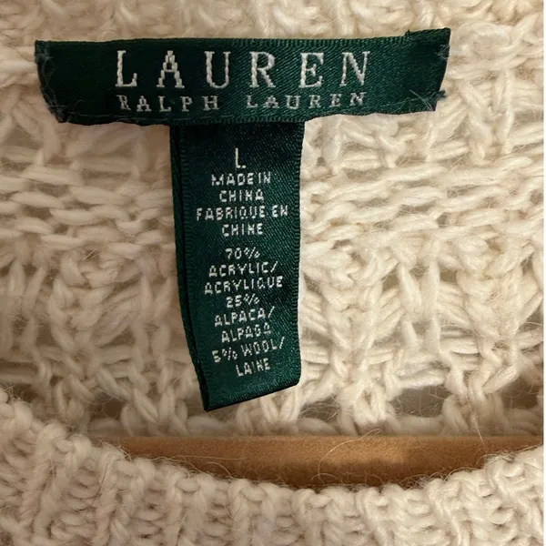 Vintage Lauren Ralph Lauren Wool/Alpaca Sweater size large - Image 2
