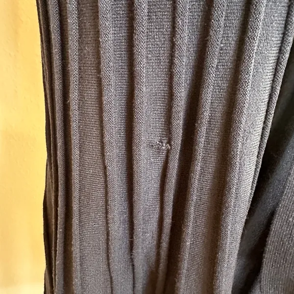Area Stars Black Knit Midi Wrap Dress XS Pleated Fit Flare Career Designer $175 - Image 10