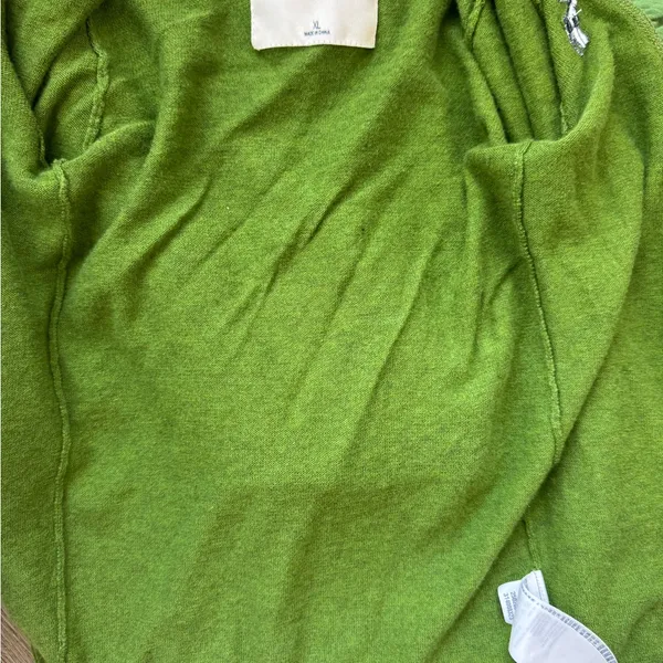 Abercrombie & Fitch Y2K vintage 2000s Green Ruffled Henley sweater kids XL - Image 5