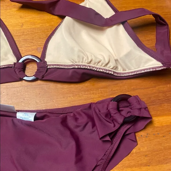 Elegant Purple Triangle Bikini Set Swim Size XL - Image 4