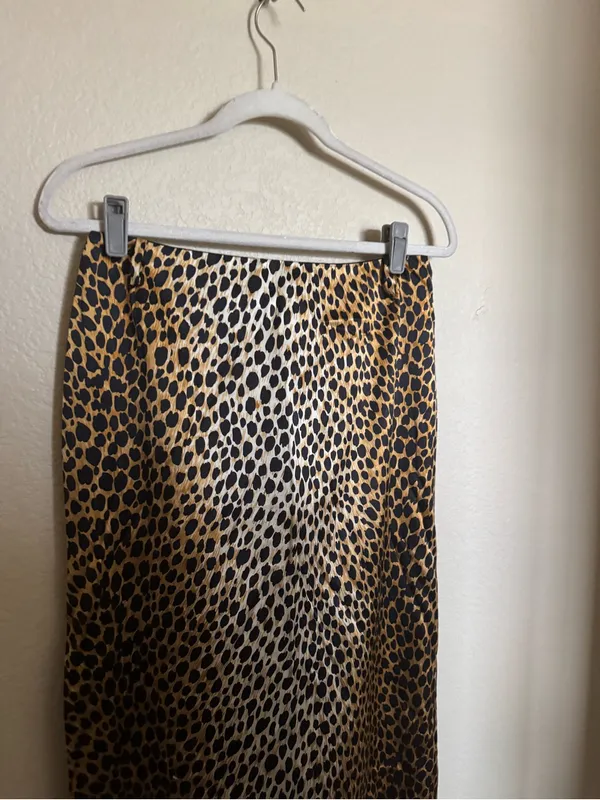 Dolce & Gabbana Silk Leopard-Print Denim Maxi Skirt Sz 6 Brown Black Blue - Image 3