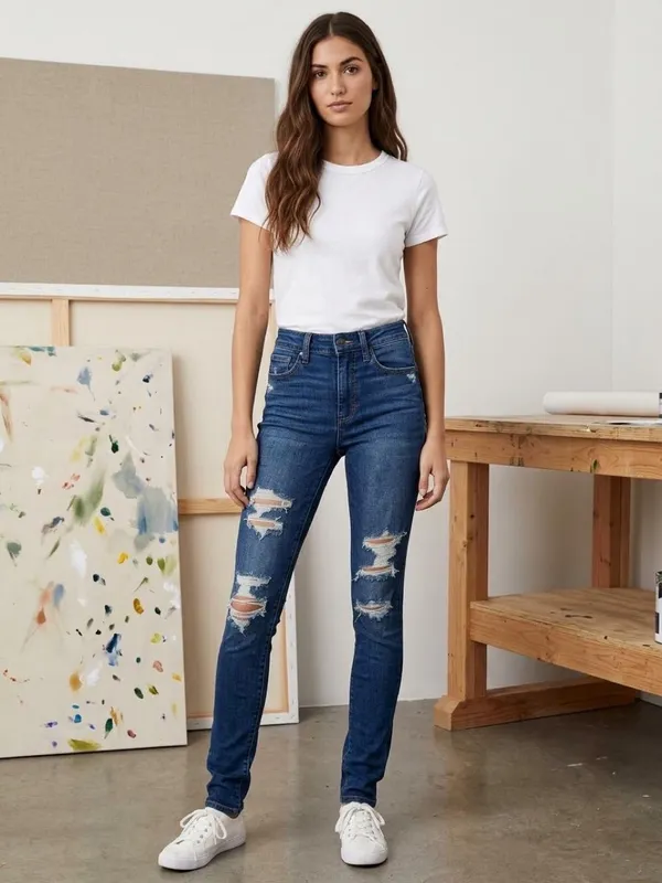 AE Ne(x)t Level Stretch Distressed High-Waisted Jeggings (00 Long) - Image 6