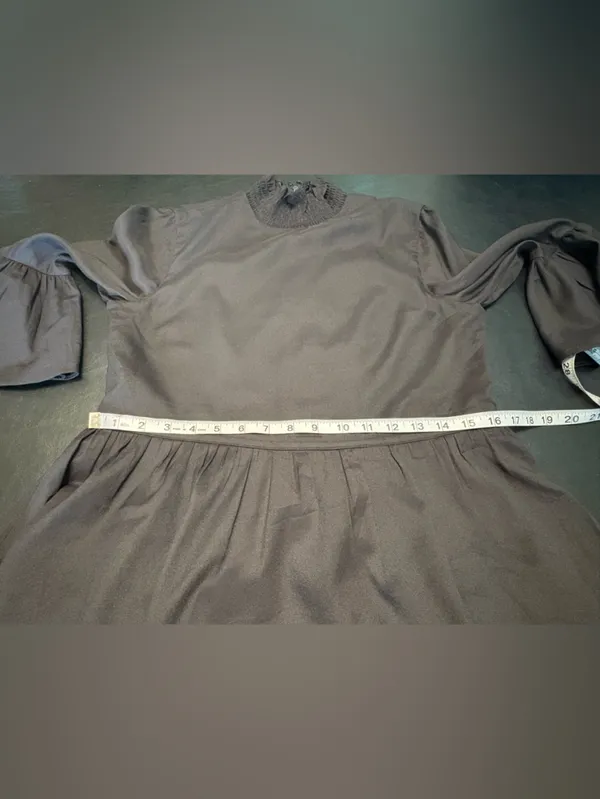 Alice + Olivia Aislyn black mock-neck mini dress w/ flutter sleeves Size 8 - Image 14