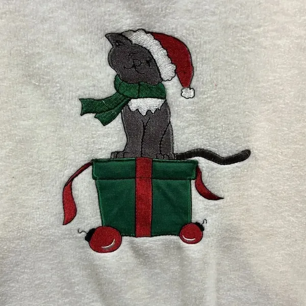 Bobbie Brooks white fleece cat sweater - Image 2