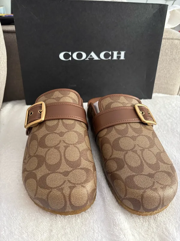 Coach Signature Canvas Mules Sz10 Unisex - Image 2