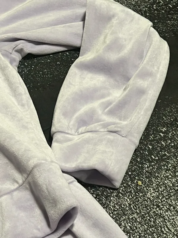 Womens L 11/13 No Boundaries Lilac Purple Velour Tracksuit Set- Hoodie & Pants - Image 6