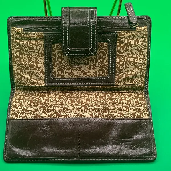 Fossil A Very Rare HTF Vintage Butterfly Print Coach Y2K Small Zip Coin Purse Wallet - Image 6