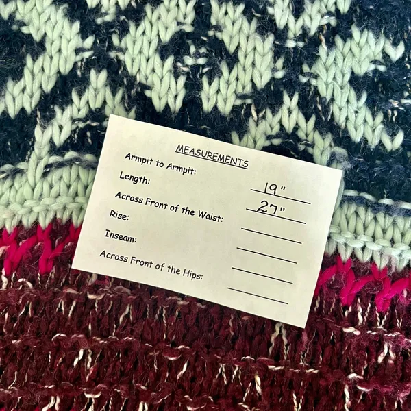 FREE PEOPLE Silver Reed Chunky Knit Fairisle Fair Isle Sweater Wool Linen Small - Image 15