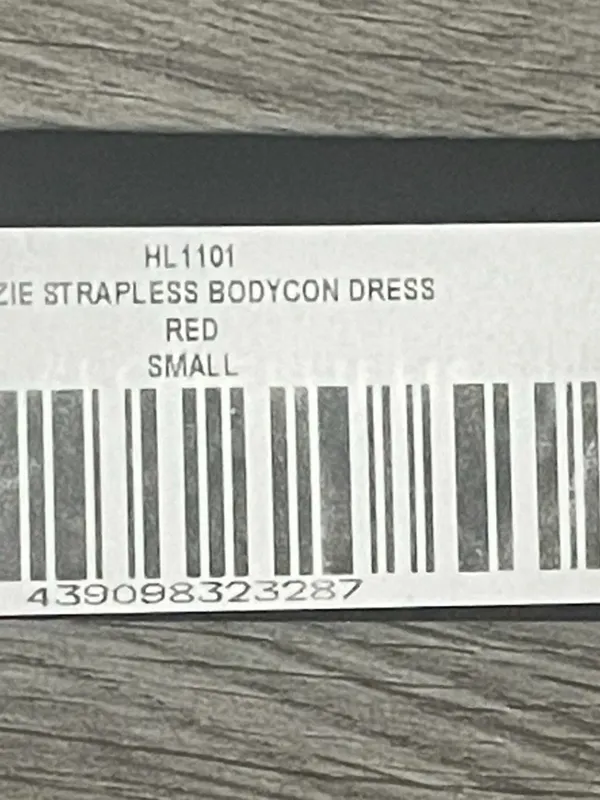 Lulus Strapless Bodycon Dress Sz S Jazzie Red Asymmetrical Hem Wedding Guest - Image 8