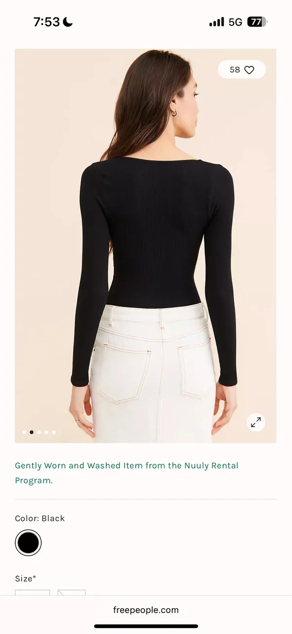Meg Seamless Free People Bodysuit Long Sleeve V-Neck - Image 2