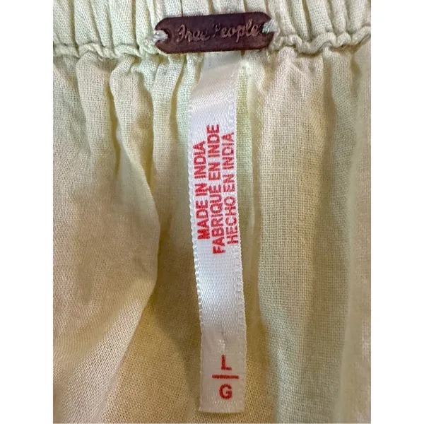 Free People Bohemian Many Layers Solid Midi Twirl Skirt Butter Yellow Large - Image 10