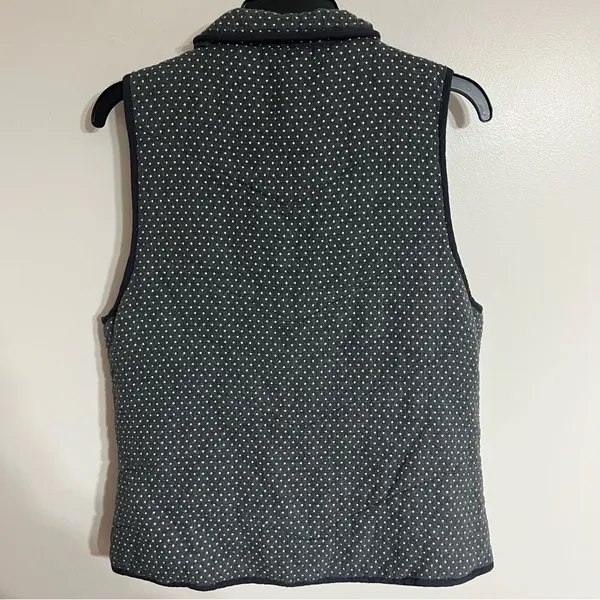 Women's‎ Staccato 100% Cotton Quilted Vest Gray With White Polka Dots Size Large - Image 7