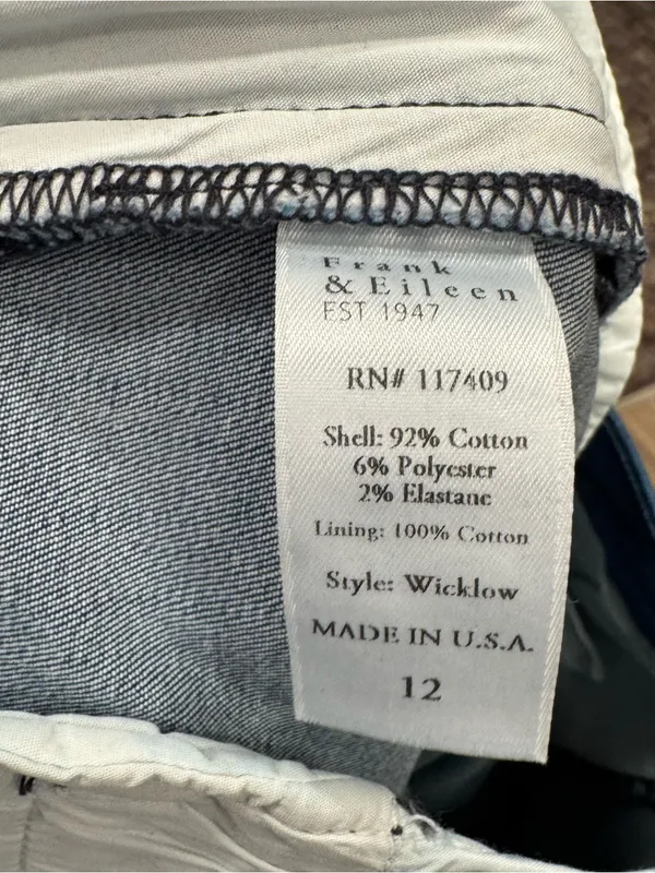 Frank & Eileen Wicklow 1977 Jeans Italian Denim Size 12 Blue - Image 6