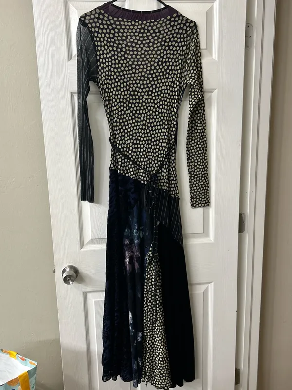 Fuzzi Multi Pattern Wrap Maxi Dress Sz L Purple Size L - Image 8
