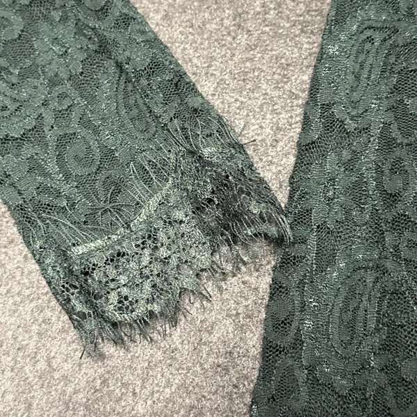 Free People Dress Women's Floral Pearl Lace Long Sleeve Green Mini Size‎ S - Image 8