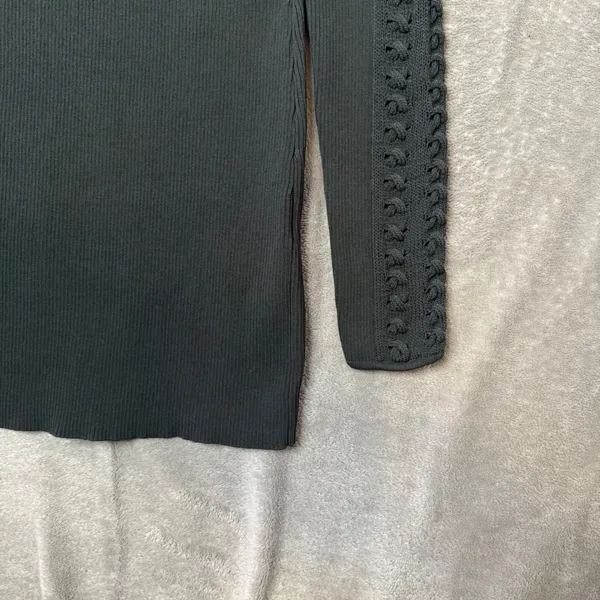 White House | Black Market Ribbed Knit Bodycon Mini Dress Womens XS Green Mock Neck Cut Out Sleeve - Image 7