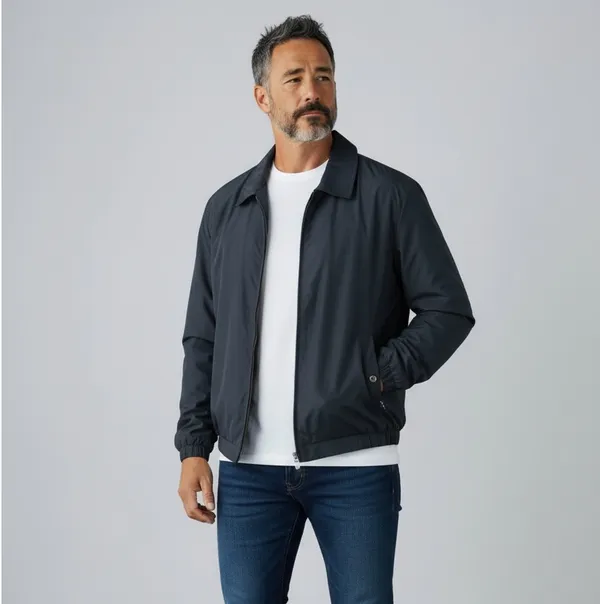 Claiborne Men's Navy Lightweight Zip-Front Jacket - Image 2